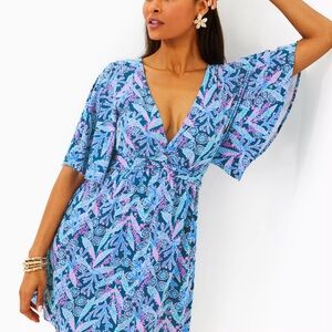 Lilly Pulitzer Minka Skirted Romper Barton Blue Star Gazing Small NWT